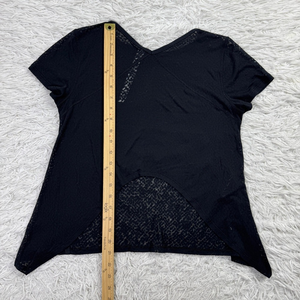 Lululemon Shirt Womens 2 Black Loop Around Tee Lightweight Breathable Yoga Loose - Picture 7 of 8